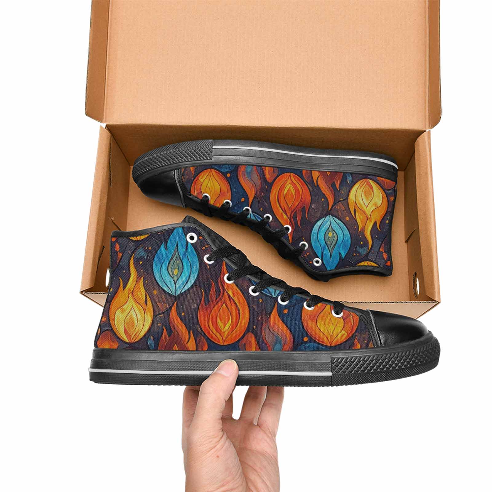 MEN'S Fire Flame High Top Canvas Dreamcore Shoes