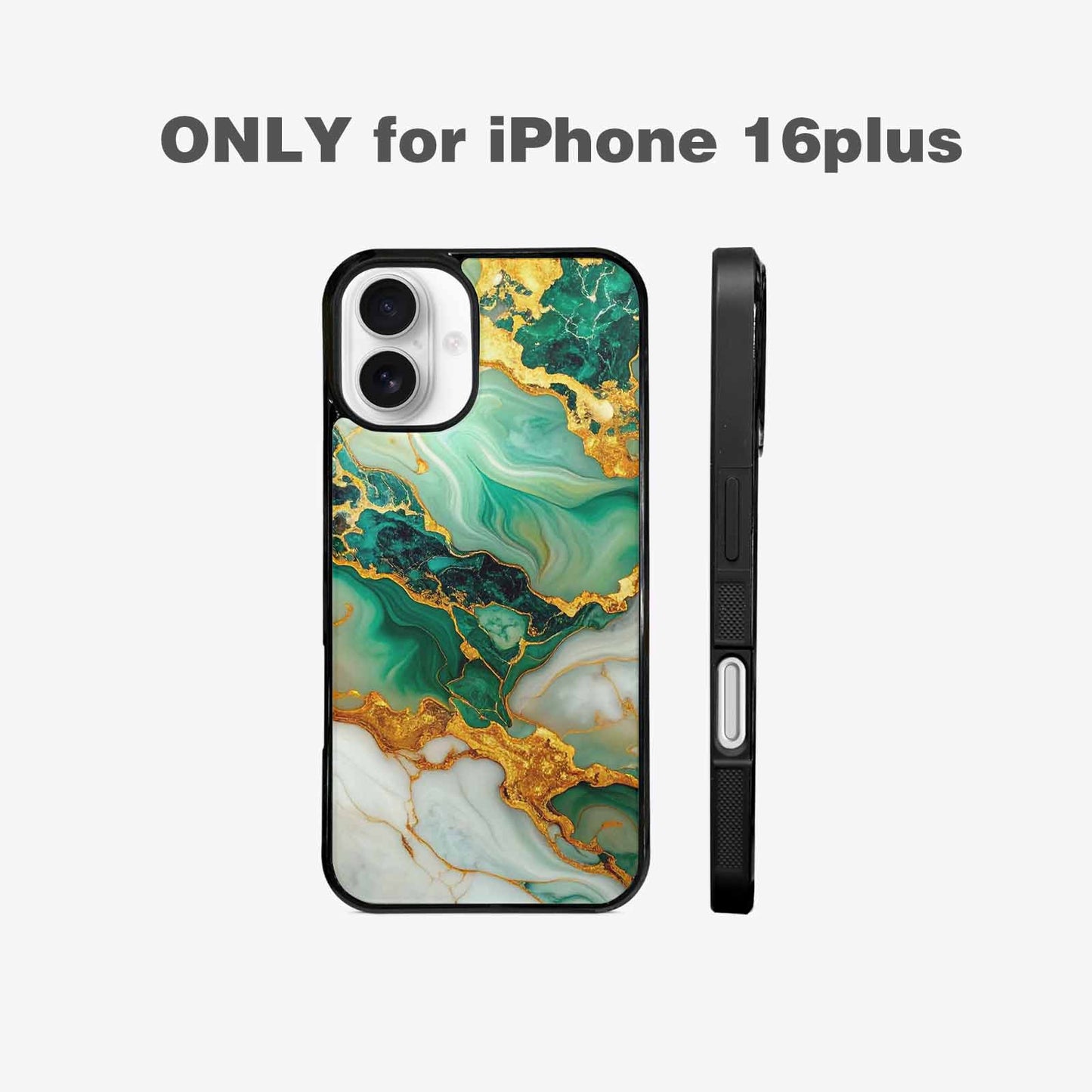 iPhone 16 Plus Case — Marble Gold, Custom Phone Case