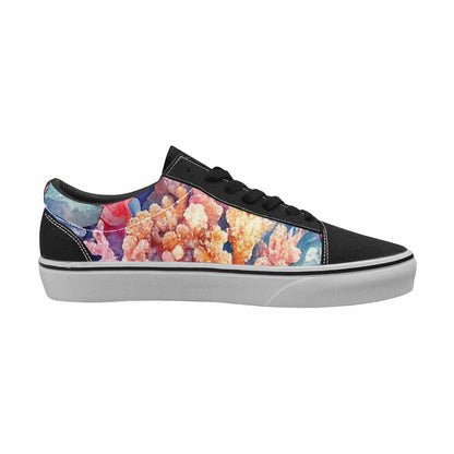 WOMEN'S Fish Scale Coral Canvas Lace-Up Surreal Custom Sneakers