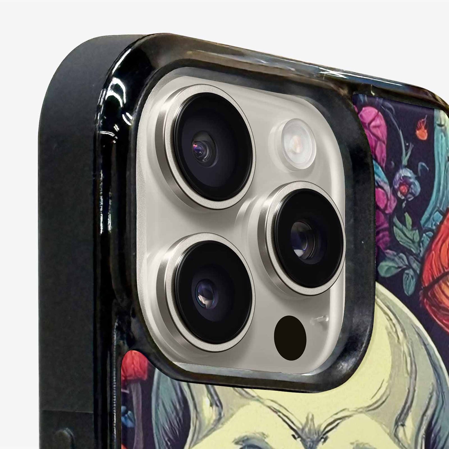 iPhone 16 Pro Case — Mushroom Skull, Custom Art Phone Cover