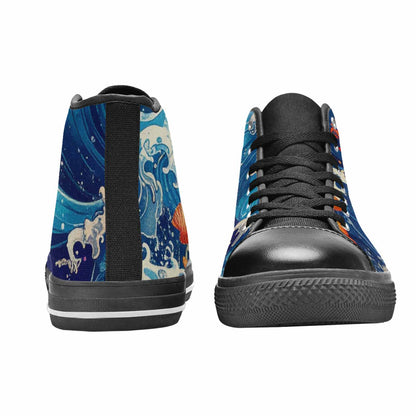 WOMEN'S Ocean Wave High Top Canvas Y2K Sneakers