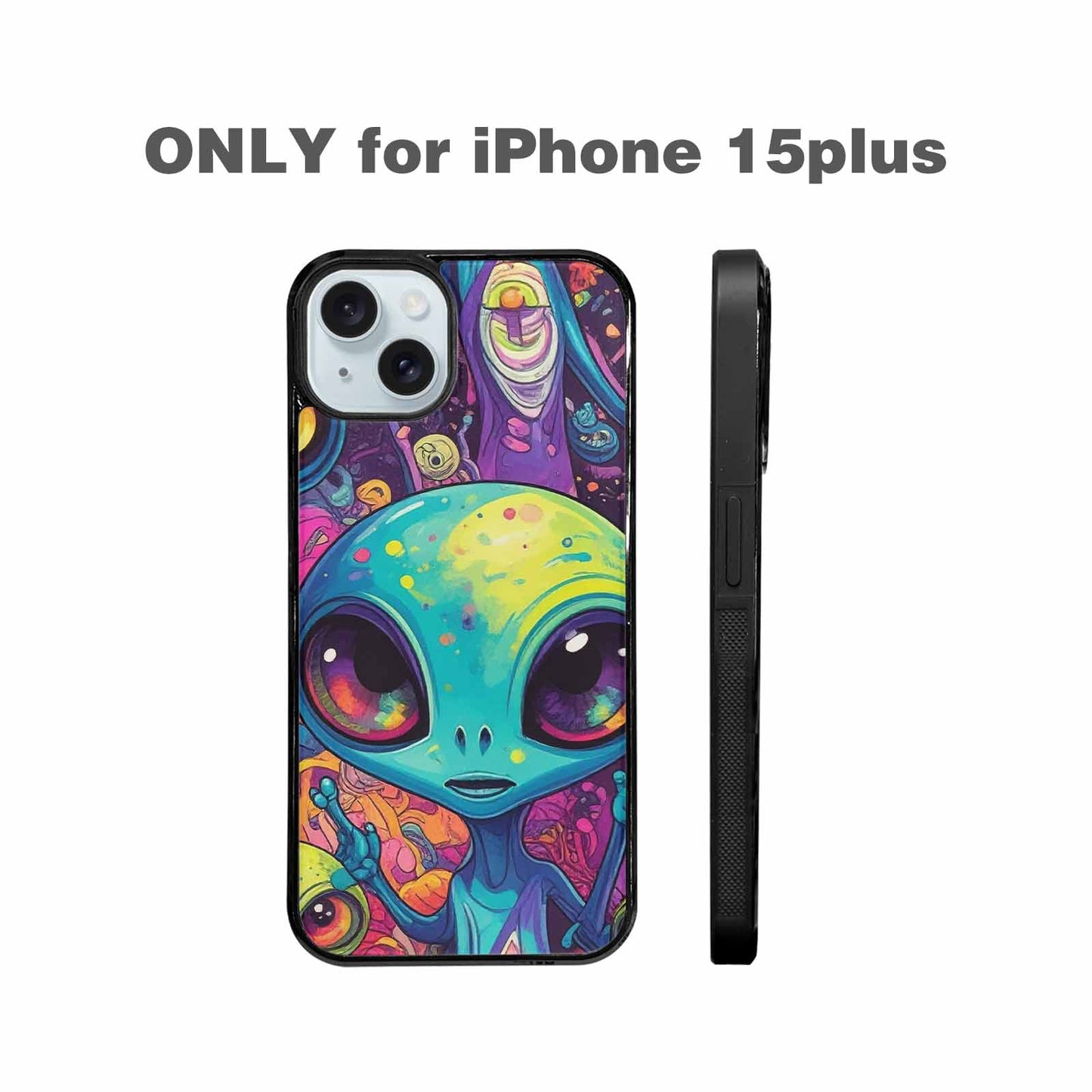 iPhone 15 Plus Case — Cartoon Alien Characters Personalized Phone Cover, Personalized Phone Case