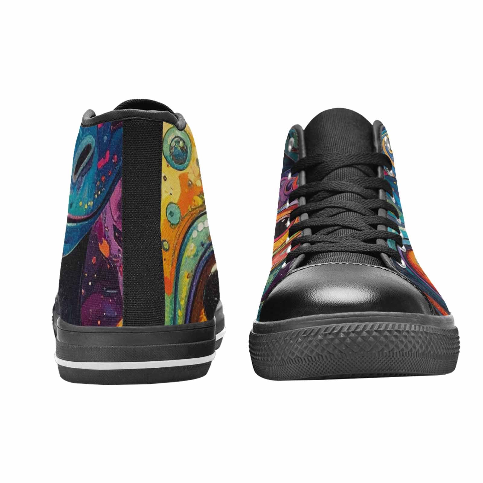 MEN'S Cartoon Alien Characters High Top Canvas Vibrant Chaos Custom Shoes