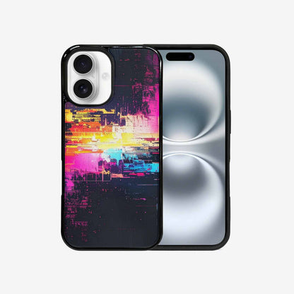 iPhone 16 Case — Glitch Dark Art Seamless Pattern Vibrant, Custom Designed Case Cover