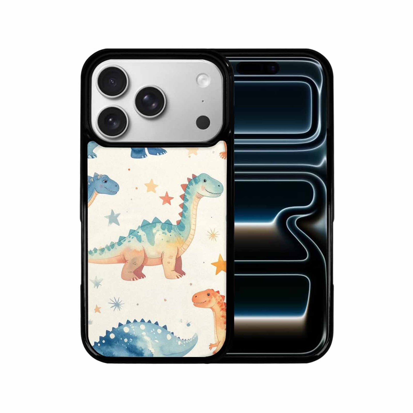 iPhone 17 Pro Case — Retro Dinosaurs Star Burst Galaxy Space, Custom Phone Case