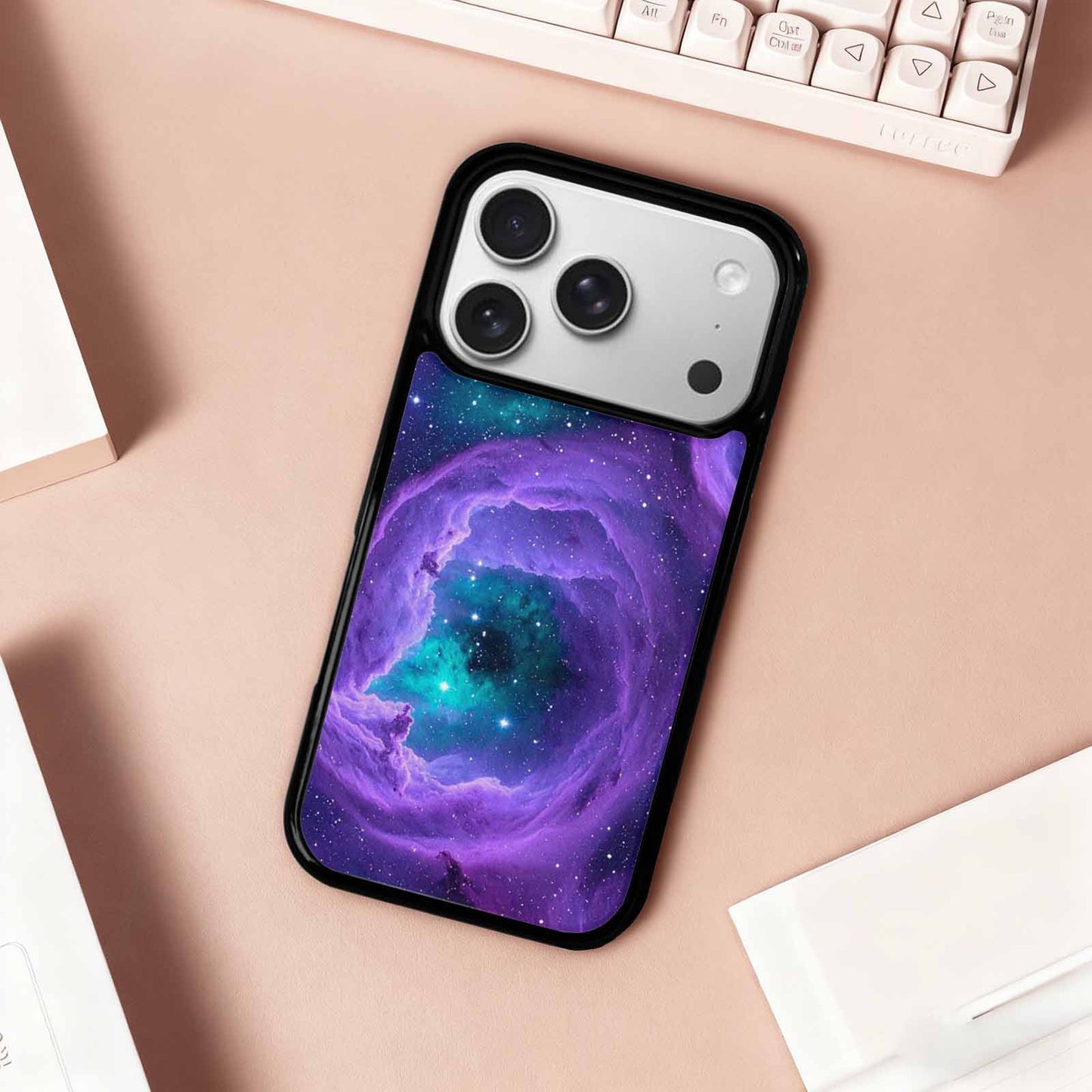 iPhone 17 Pro Case — Seamless Tileable Pattern Of Swirling Galaxy, Custom Art Phone Cover