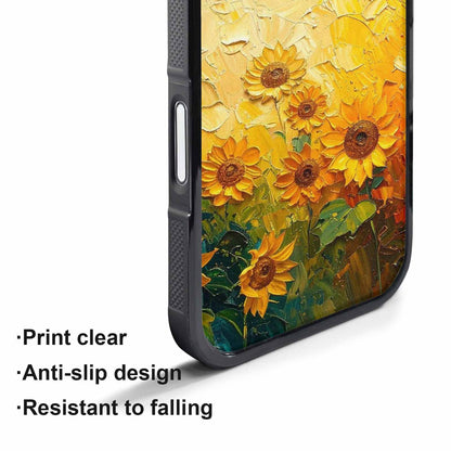iPhone 17 Pro Max Case — Impressionist Sunflower Brushstroke Pattern Floral, Custom Art Phone Cover