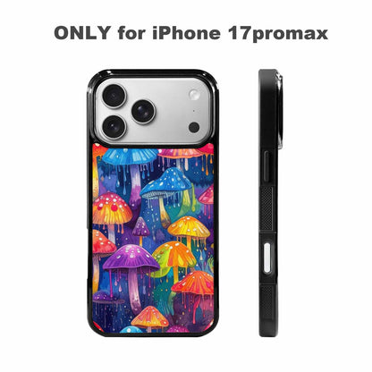 iPhone 17 Pro Max Case — Rainbow Drip Mushrooms Original Art, Customized Protective Case