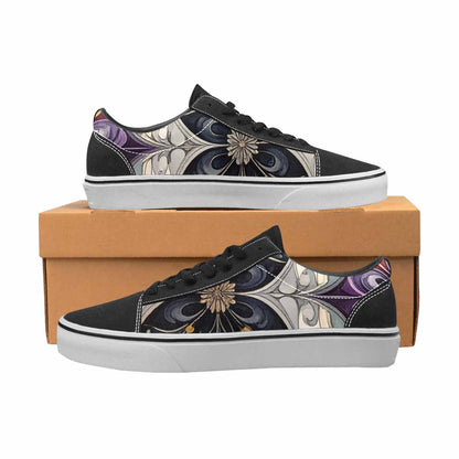 WOMEN'S Asexual Flag Color Canvas Lace-Up Vibrant Chaos Custom Sneakers