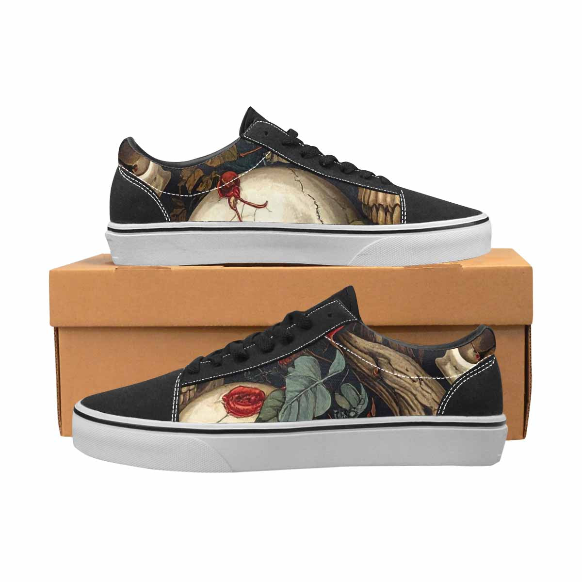 WOMEN'S More Overlapping Ontop Each Lace-Up Canvas Wallpaper Art Sneakers