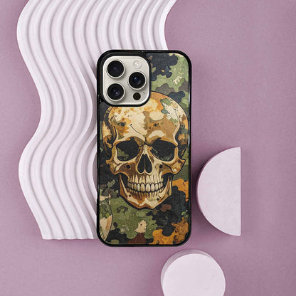 iPhone 16 Pro Max Case — Military Camo Texture Combined With Distressed, Customized Protective Case