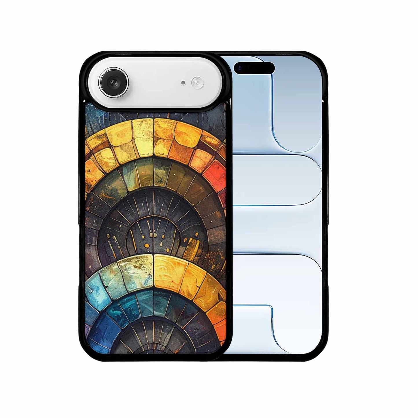 iPhone 17 Air Case — Metallic Reptile Rainbow Arc Original Art, Unique Phone Case Design