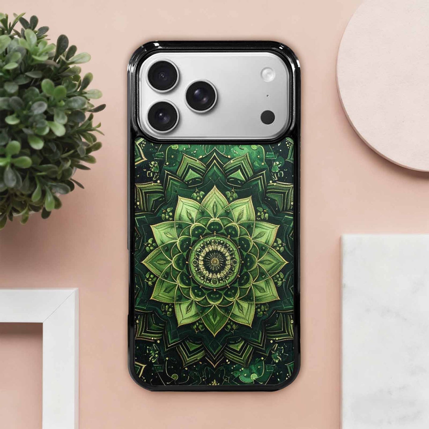 iPhone 17 Pro Max Case — Small Mandala Pattern, Randomly Floral, Custom Printed Phone Case