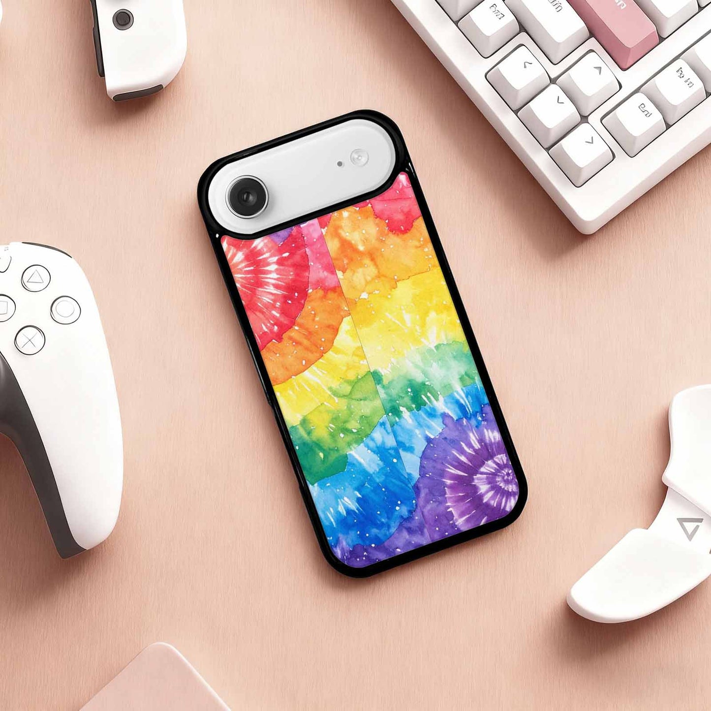 iPhone 17 Air Case — Tie Dye Spiral Rainbow Blended Tie, Customized Protective Case