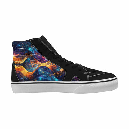 MEN'S Galaxy Snake Print High Top Canvas Surreal Custom Shoes