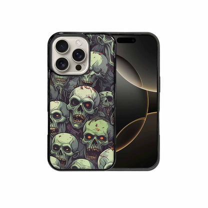 iPhone 16 Pro Case — Zombie Head Pattern Hundreds Of Small, Original Design Phone Case
