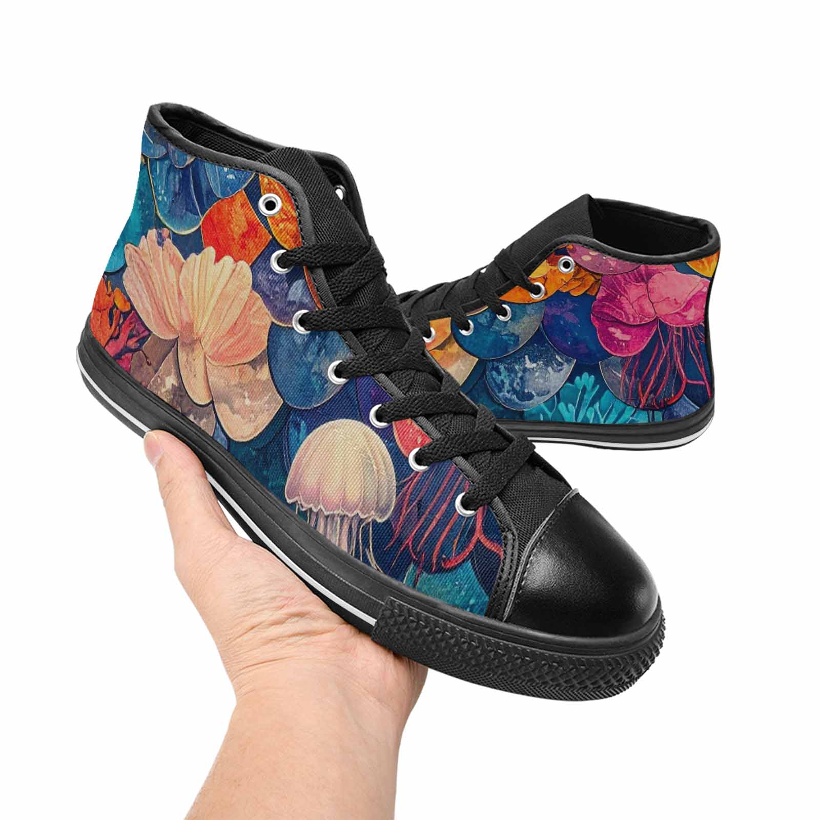MEN'S Fish Scale Coral High Top Canvas Aesthetic Shoes