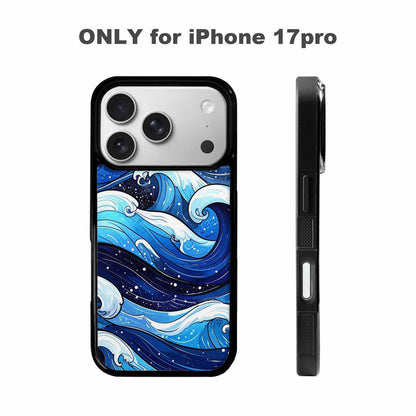 iPhone 17 Pro Case — Glossy Winter Wave Seamless Cartoon Cute, Custom Made Phone Cover