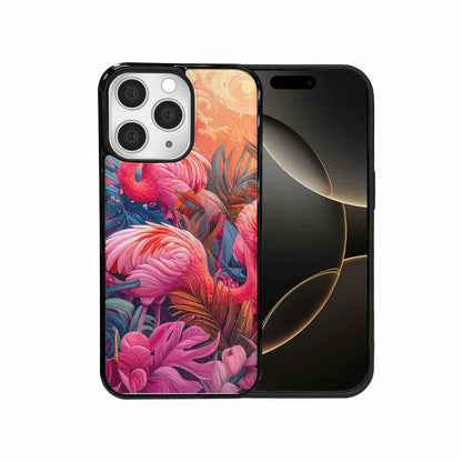 iPhone 15 Pro Max Case — Flamingo Tropical Flamingo Tropical Pattern Hundreds, Custom Designed Case Cover