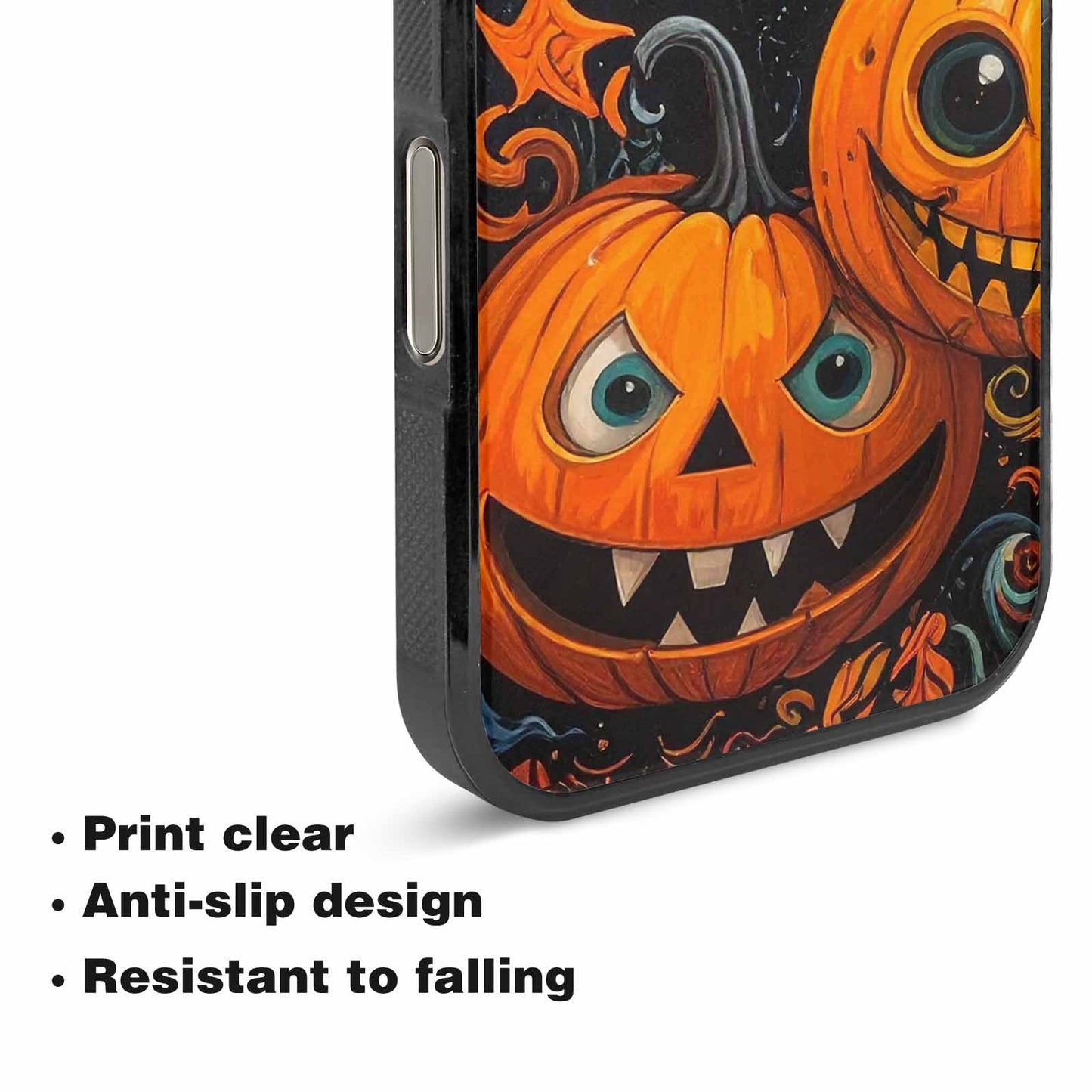 iPhone 16 Pro Max Case — Cartoon Pumpkin Monster, Custom Printed Phone Case
