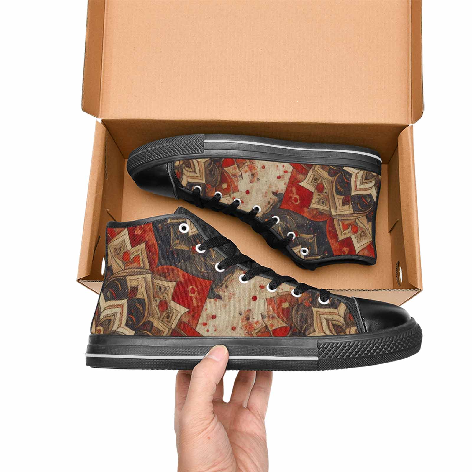 MEN'S Mandala High Top Canvas Wallpaper Art Shoes
