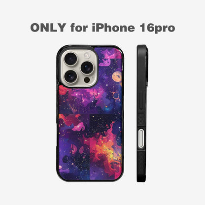 iPhone 16 Pro Case — Cosmic Creature And Object Mashup Pattern, Custom Phone Case