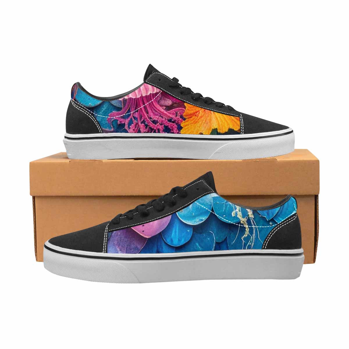 MEN'S Fish Scale Coral Canvas Lace-Up Grunge Shoes