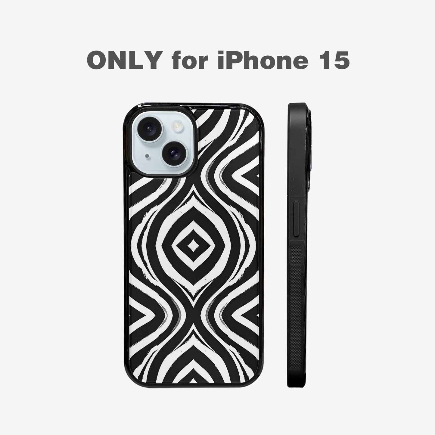 iPhone 15 Case — Classic Zebra Print Custom, Custom Printed Phone Case