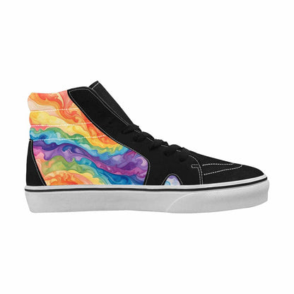 MEN'S Tie High Top Canvas Kaleidoscope Custom Sneakers