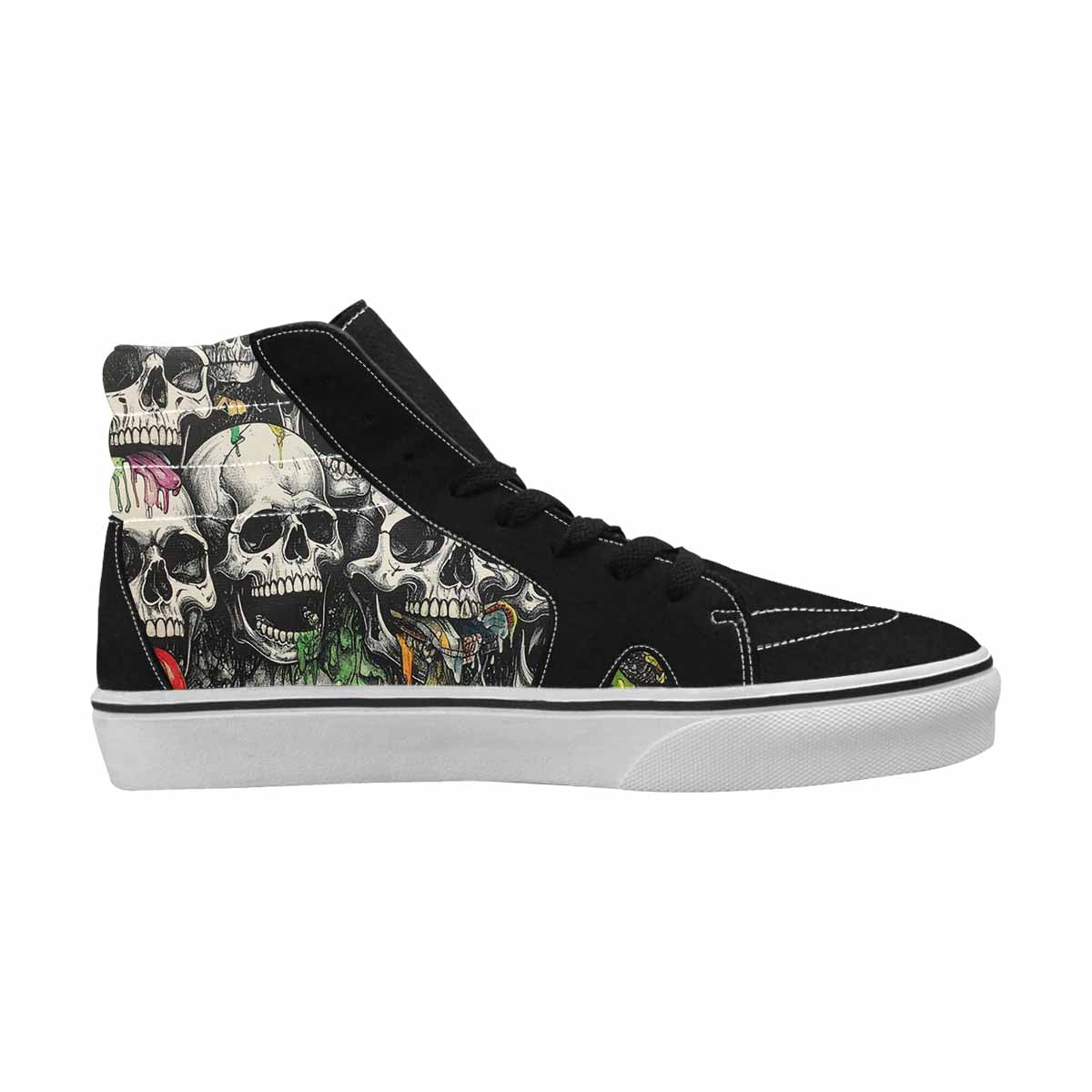 MEN'S Rainbow From Skull S High Top Canvas Grunge Custom Shoes