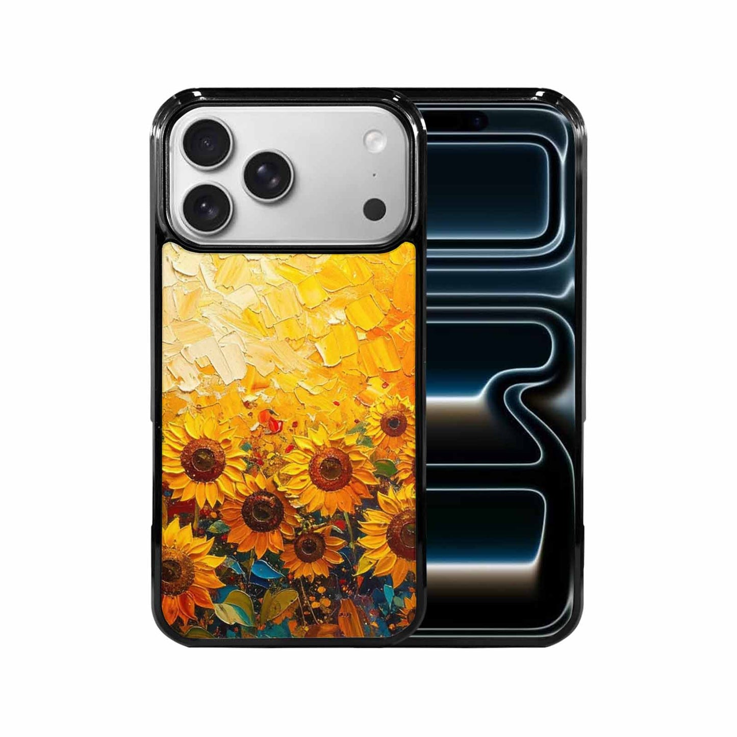 iPhone 17 Pro Max Case — Impressionist Sunflower Brushstroke Pattern Floral, Customized Protective Case