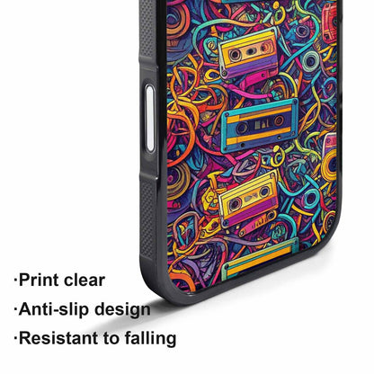 iPhone 17 Pro Max Case — Retro Cassette Tape Pattern Retro Vintage, Custom Art Phone Cover