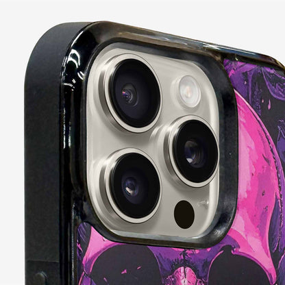 iPhone 15 Pro Max Case — Pink Purple Skeletons Neon Drip Melting, Custom Art Phone Cover