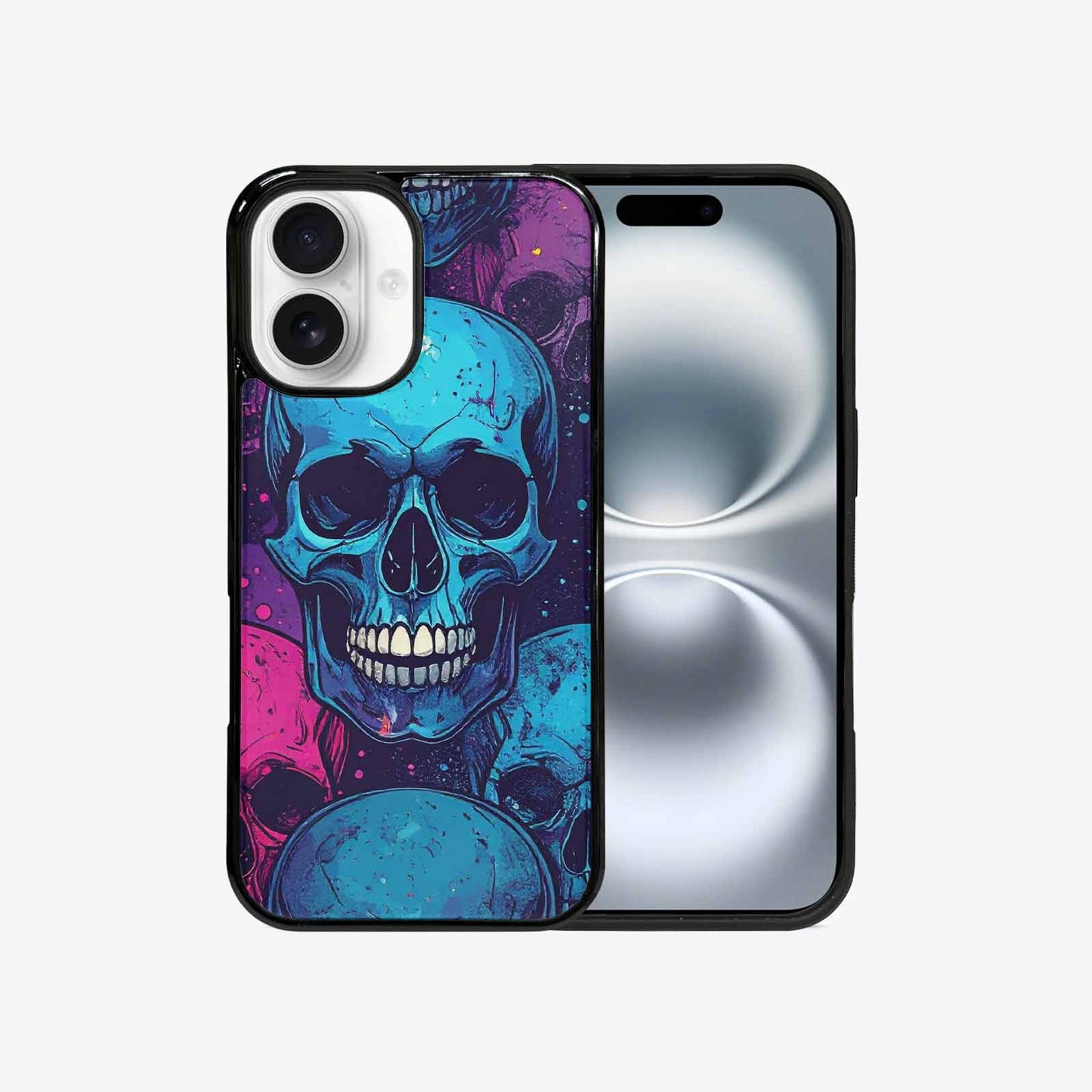 iPhone 16 Case — Skulls Splatter Comic Custom, Custom Art Phone Cover