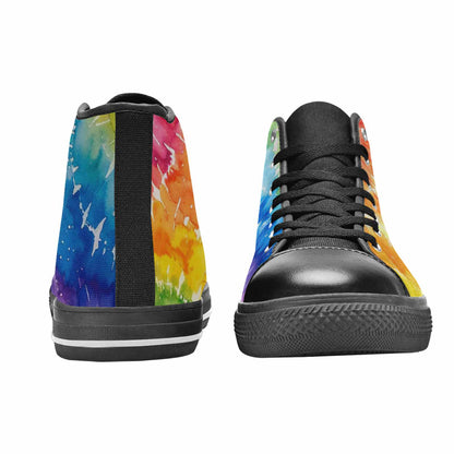 WOMEN'S Tie Dye - High Top Canvas Aesthetic Custom Sneakers
