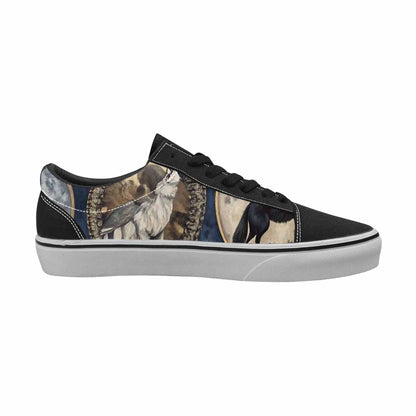 WOMEN'S Wolves Everywhere Collage Canvas Lace-Up Surreal Custom Sneakers