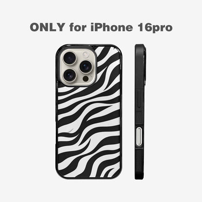 iPhone 16 Pro Case — Zebra Print Black White, Customized Protective Case