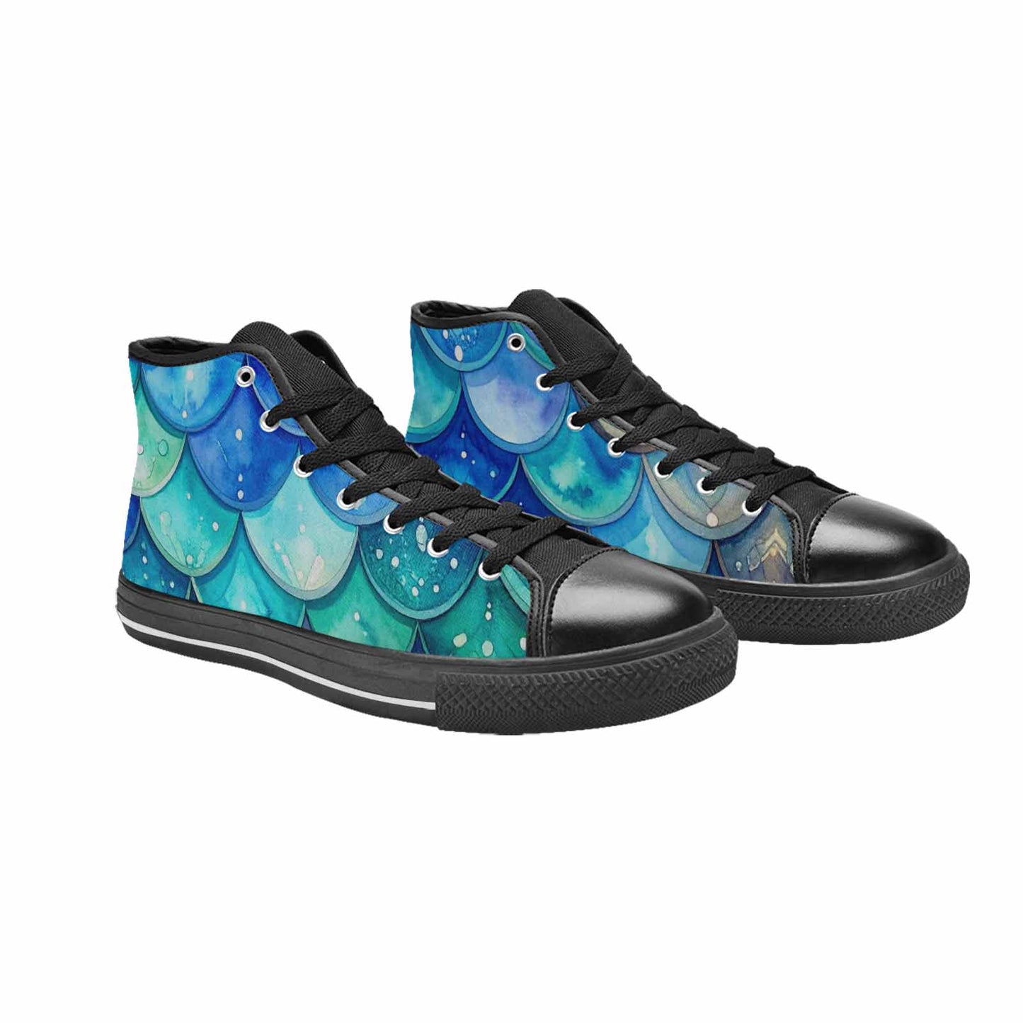 MEN'S Mermaid Scale High Top Canvas Y2K Sneakers