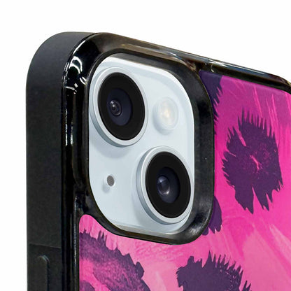 iPhone 15 Case — Leopard Neon Pink Teal Airbrush, Customized Protective Case