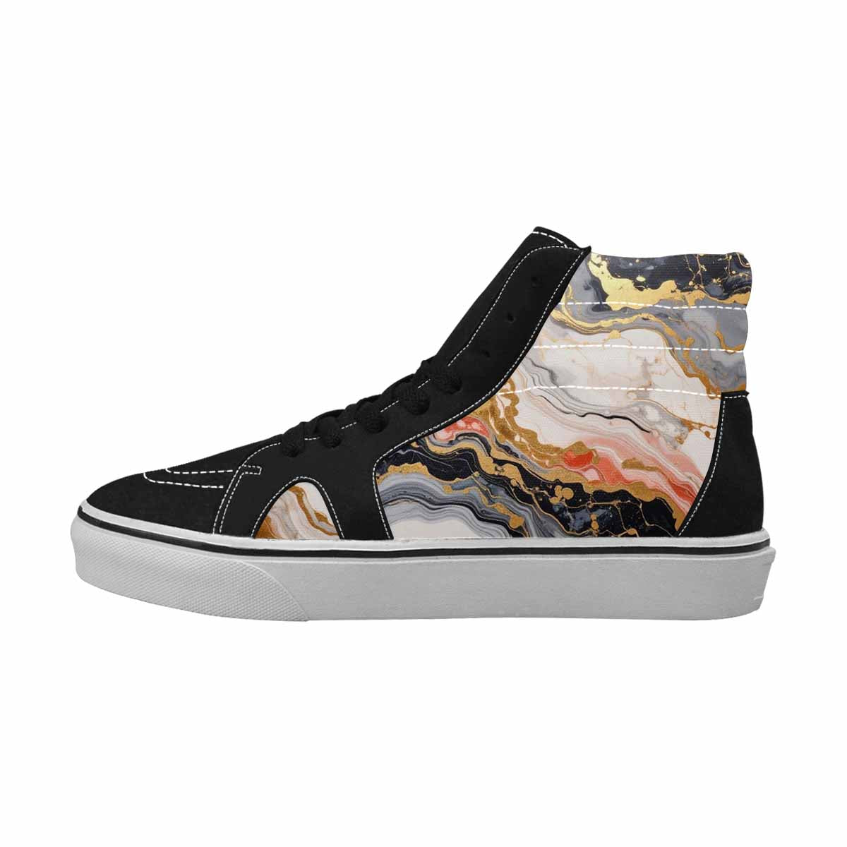 MEN'S Marble Vein High Top Canvas Cottagecore Custom Sneakers