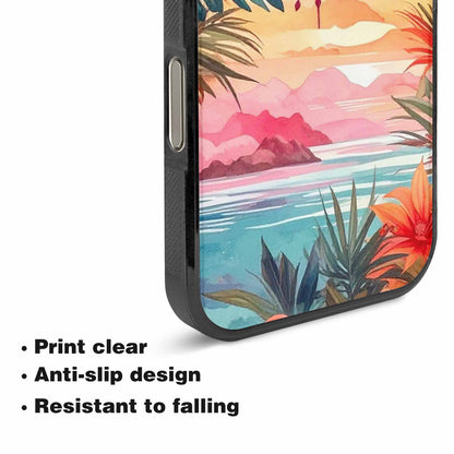 iPhone 16 Pro Max Case — Flamingo Tropical Flamingo Tropical Pattern Hundreds, Custom Art Phone Cover
