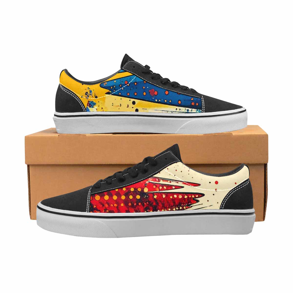 WOMEN'S Comic Halftone Lace-Up Canvas Cottagecore Custom Sneakers