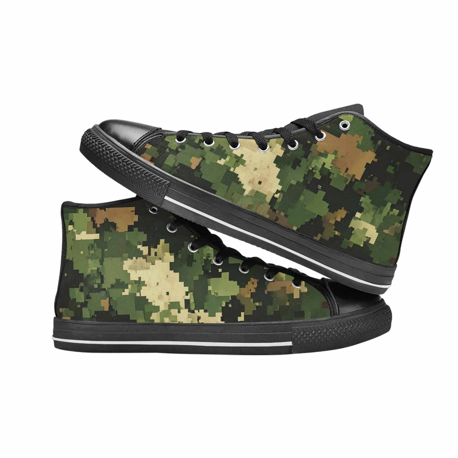 WOMEN'S Military Camouflage Blotch High Top Canvas Neon Fantasy Custom Sneakers