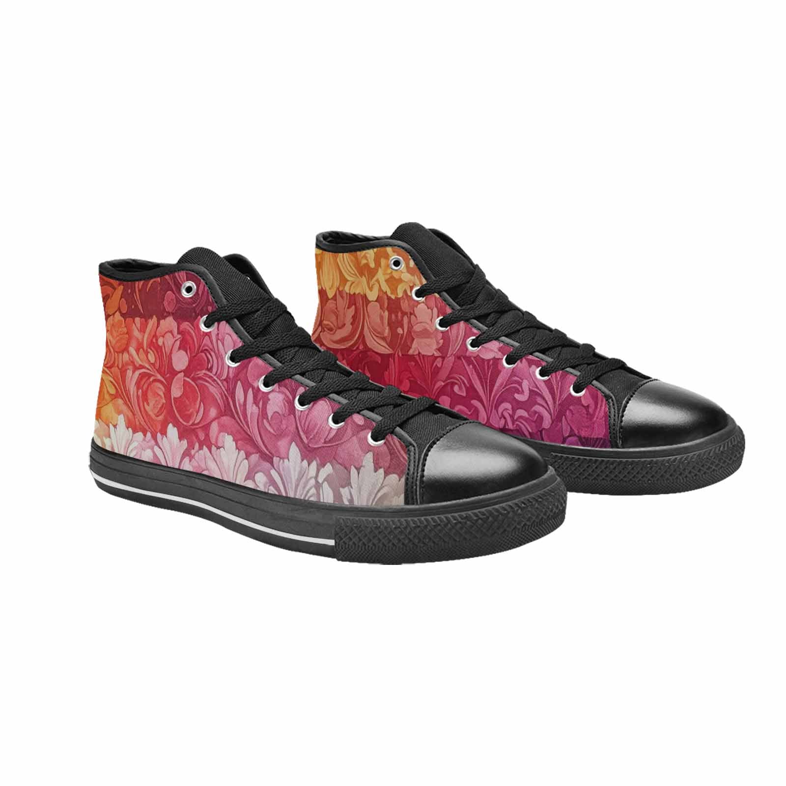 MEN'S Lesbian Flag Color High Top Canvas Dreamcore Custom Shoes
