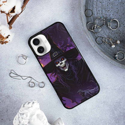 iPhone 16 Plus Case — Scary Horror Halloween Art Print Edge, Customized Protective Case