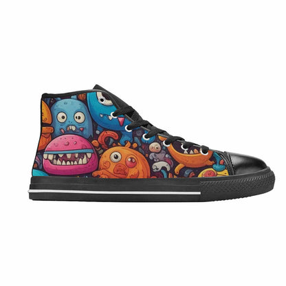 MEN'S Cartoon Monster Character High Top Canvas Grunge Custom Sneakers