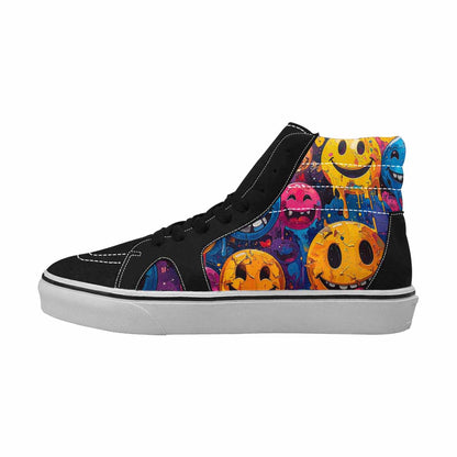 MEN'S Melting Moon Smiley High Top Canvas Dreamlike Custom Shoes
