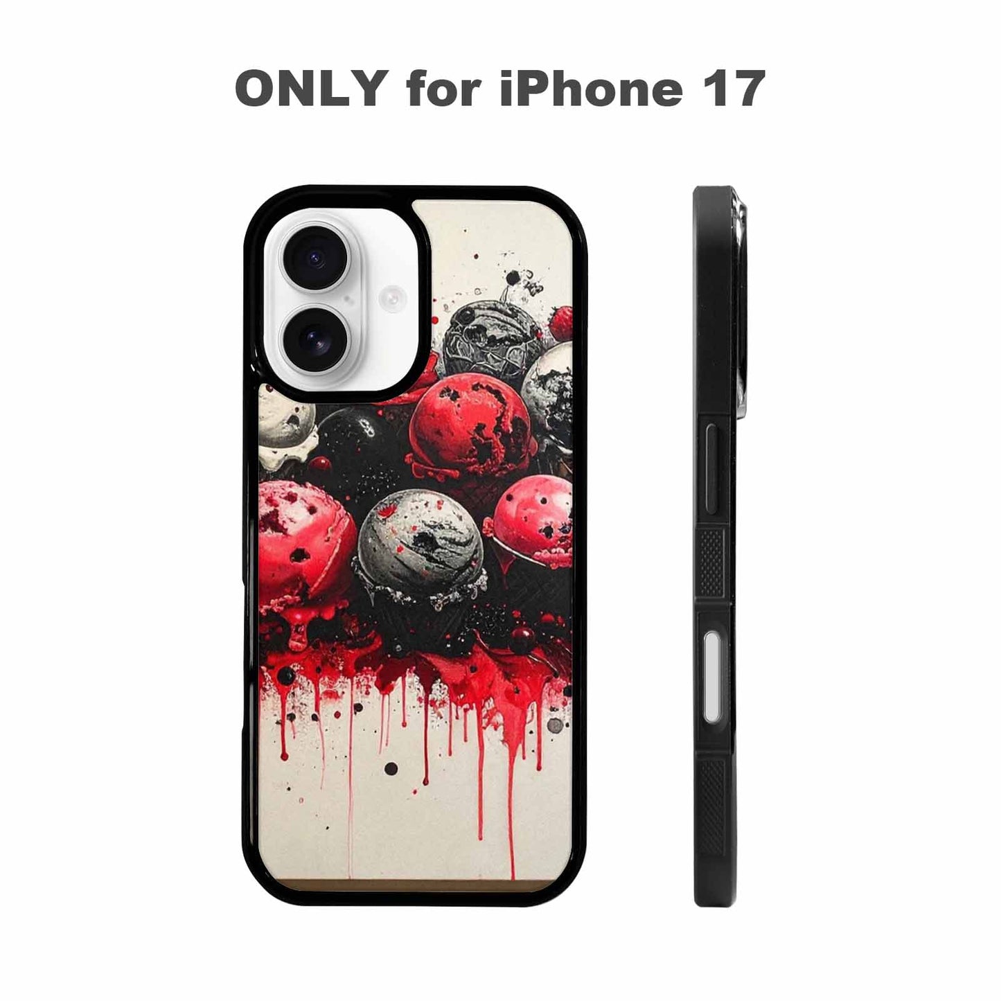 iPhone 17 Case — Black &amp; Red Ink Original Art, Unique Phone Case Design