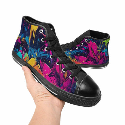 WOMEN'S Paint Splatter High Top Canvas Vivid Sneakers