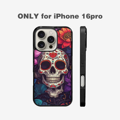 iPhone 16 Pro Case — Lotus Skulls, Custom Made Phone Cover